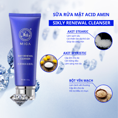 Sữa rửa mặt MIGA – MIGA Sikly Renewal Cleanser là sản phẩm làm sạch và cung cấp độ ẩm cho da nhờ thành phần đặc biệt chiết suất từ thiên nhiên