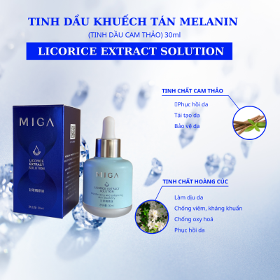 Miga Licorice Extract Solution – Tinh dầu khuếch tán Miga hỗ trợ trong liệu trình điều trị nám, sản phẩm được các chuyên gia về da liễu chuyên dùng